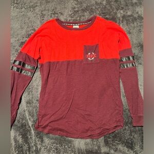 PINK by Victoria Secret long sleeve red & maroon long sleeve top XS